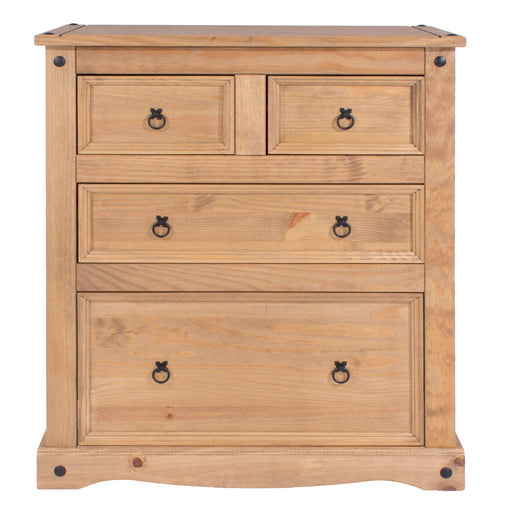 Corona 2+2 Drawer Chest – Antique Waxed Pine - LuminexFurnitureChest of DrawersCR512