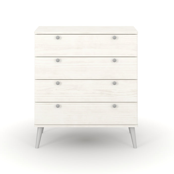 Augusta Curve 4 Drawer Chest – White - Luminex Furniture