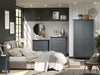 Como Blue Bedside Table 2 Drawer Cabinet - Luminex Furniture