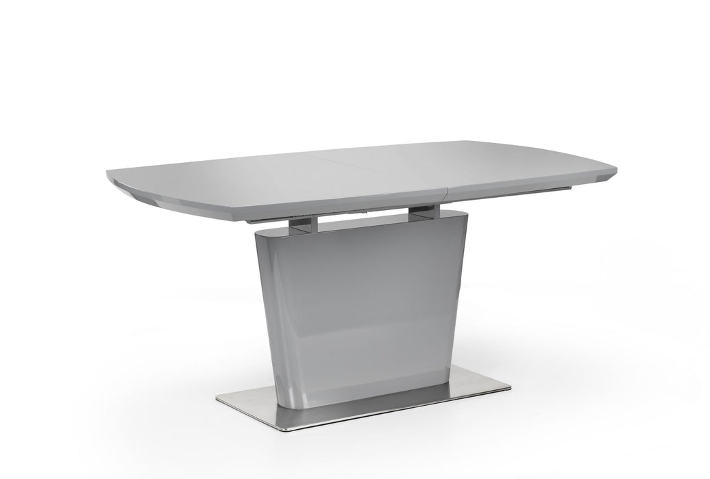 Seraphina Grey High Gloss Table with Grey Braylin Bench & 2 Chairs