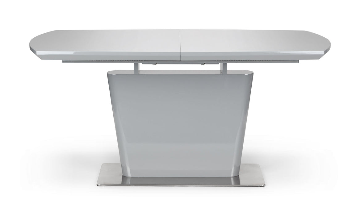 Seraphina Grey High Gloss Table with Grey Braylin Bench & 2 Chairs