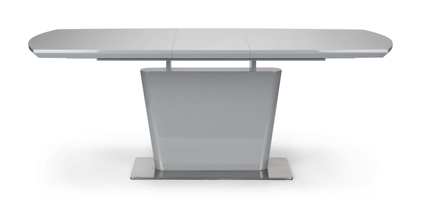 Seraphina Grey High Gloss Table with Grey Braylin Bench & 2 Chairs