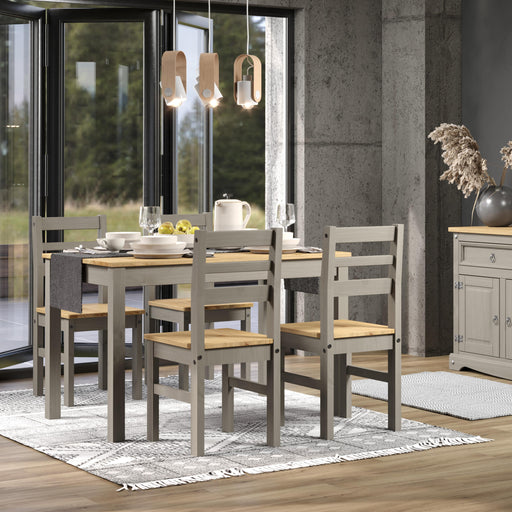 Linea Grey Ladder Back Chair (pair) Antique Waxed Pine - Luminex Furniture