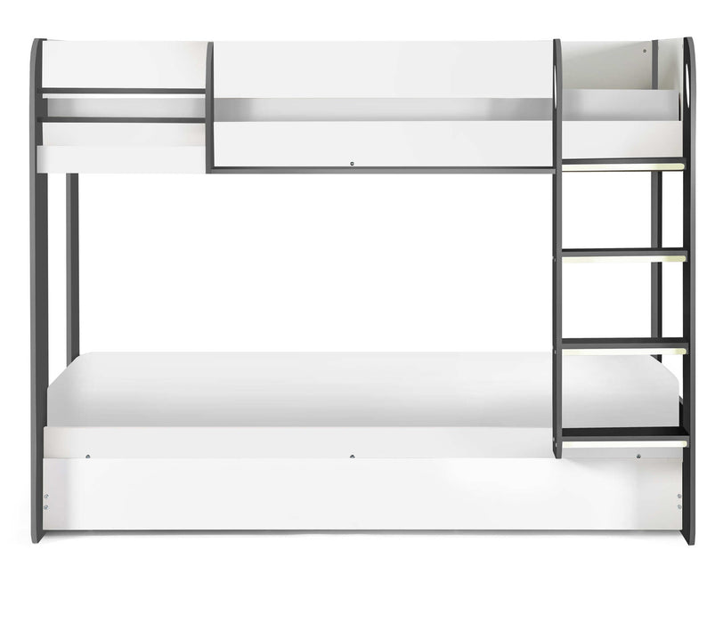 Moonbeam Bunk Bed with Underbed – Charcoal & White