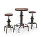 Roland Industrial Bar Table & 2 Stools – Vintage Copper & Elm Set - Luminex Furniture