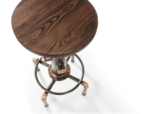 Roland Industrial Bar Table & 2 Stools – Vintage Copper & Elm Set - Luminex Furniture