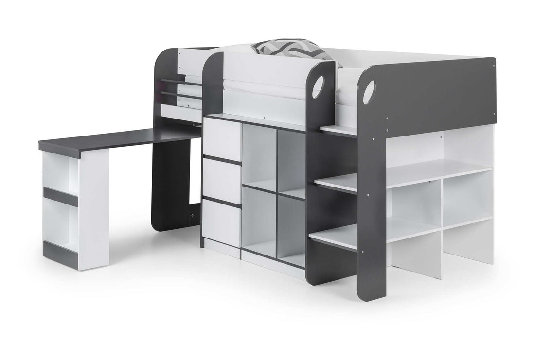 Stratford Mid Sleeper Bed with Storage – Black & White