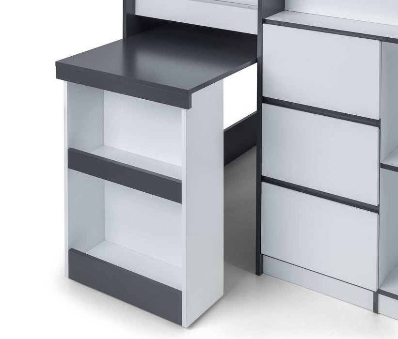 Stratford Mid Sleeper Bed with Storage – Black & White