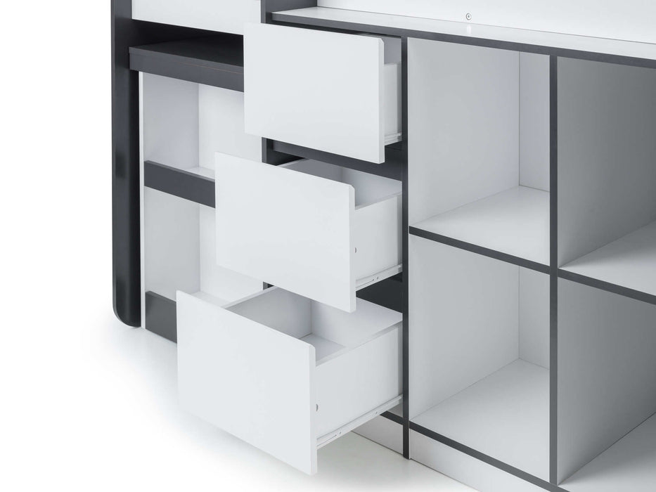 Stratford Mid Sleeper Bed with Storage – Black & White
