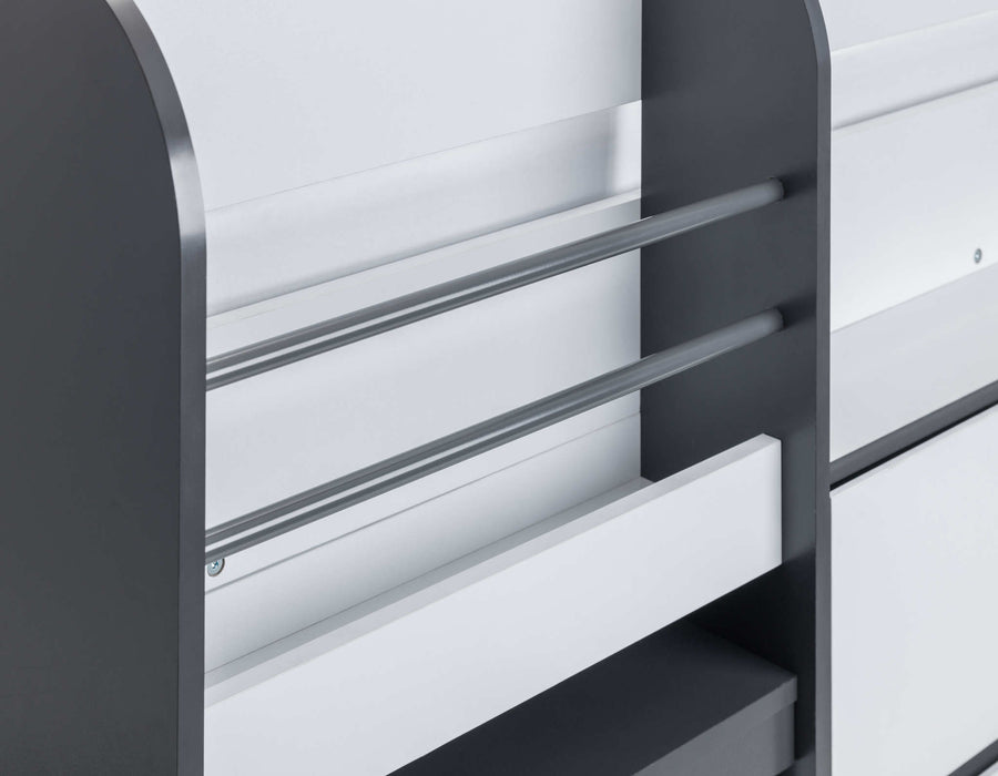 Stratford Mid Sleeper Bed with Storage – Black & White