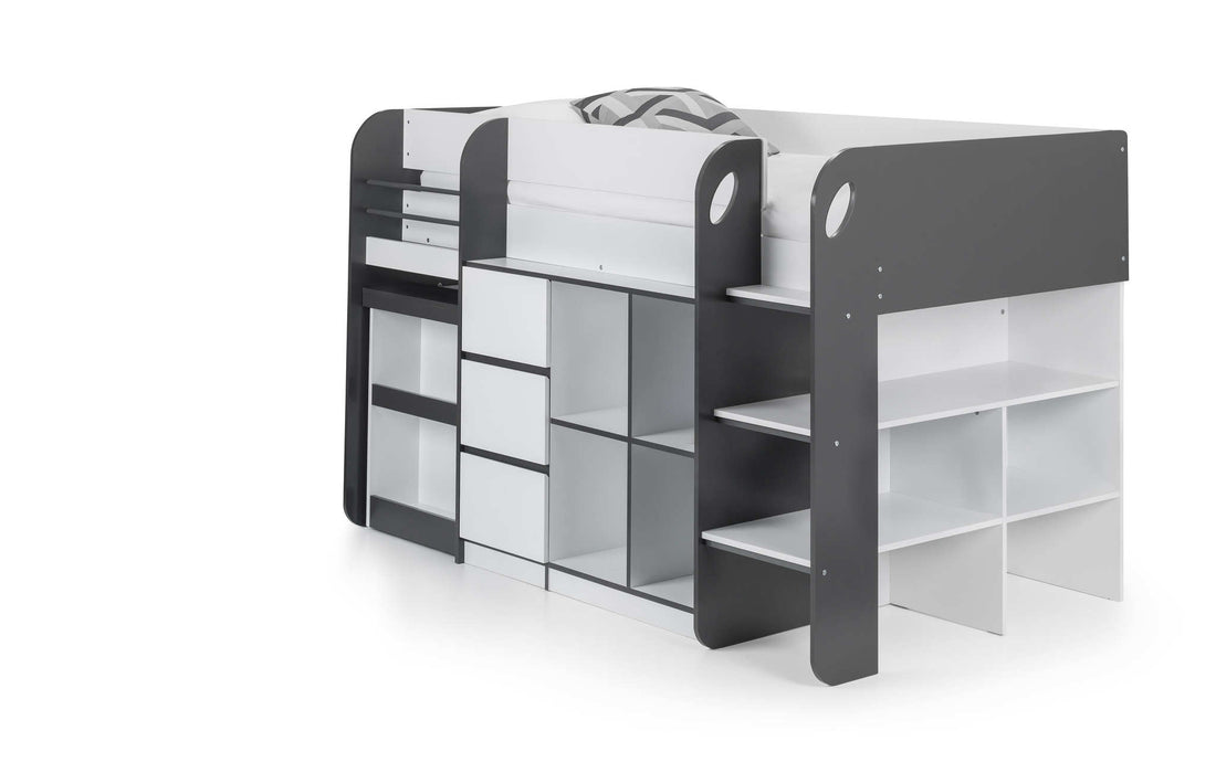 Stratford Mid Sleeper Bed with Storage – Black & White