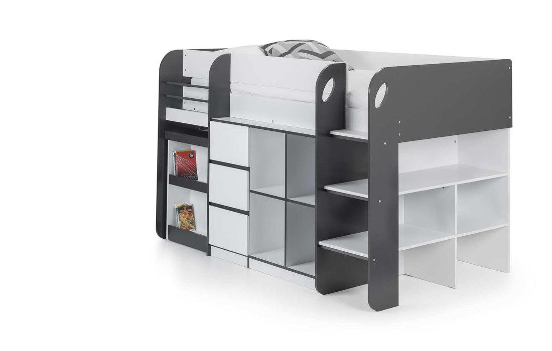 Stratford Mid Sleeper Bed with Storage – Black & White