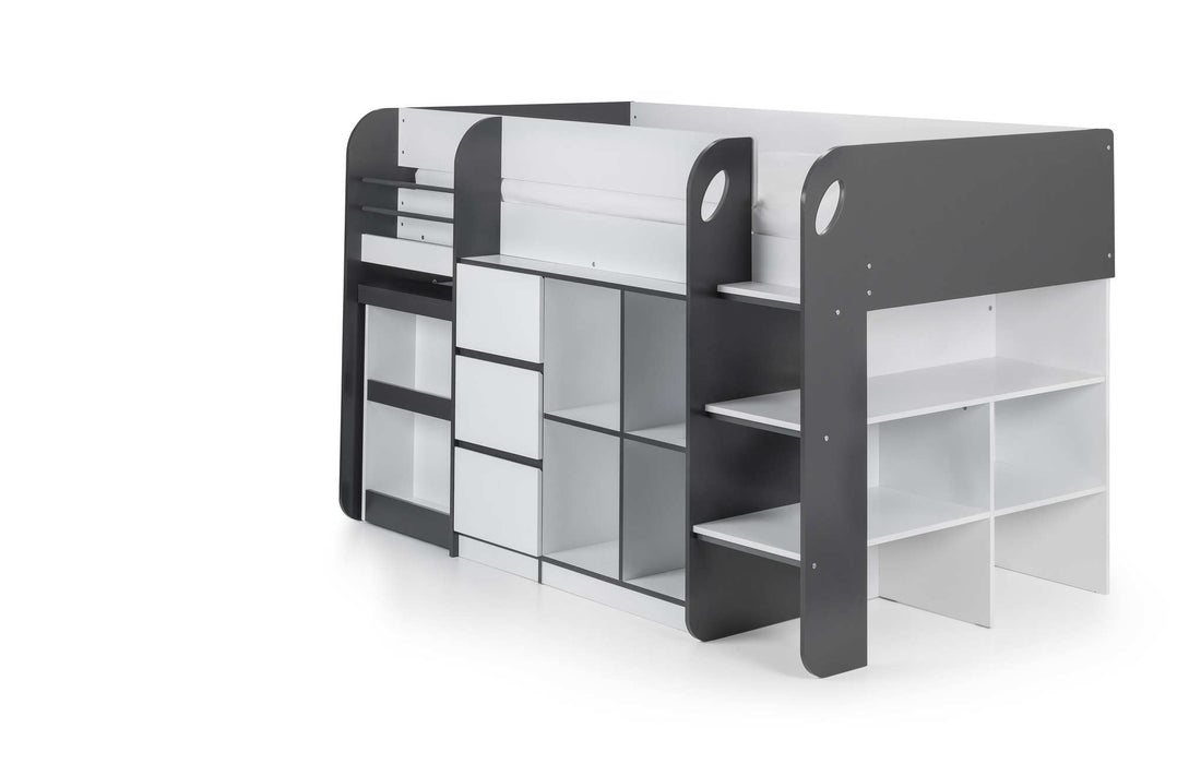 Stratford Mid Sleeper Bed with Storage – Black & White