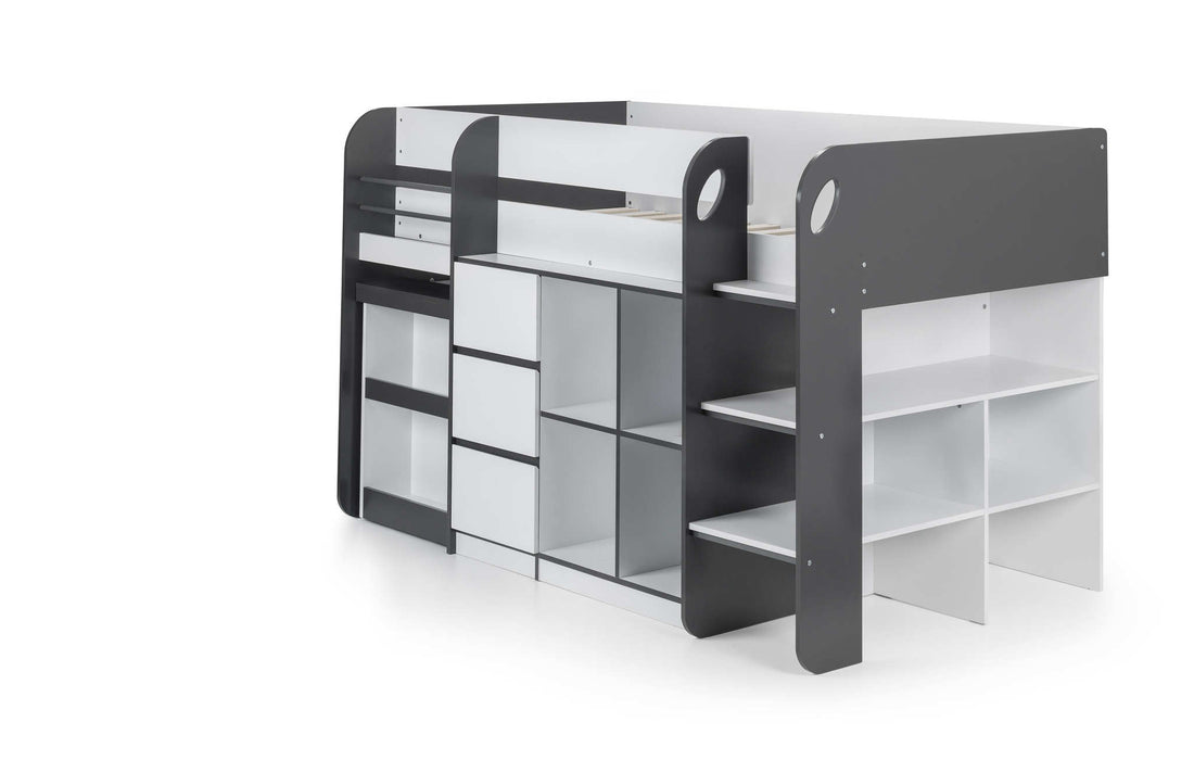 Stratford Mid Sleeper Bed with Storage – Black & White