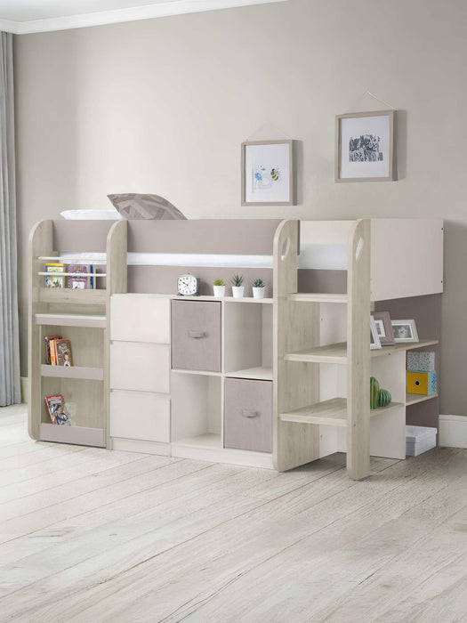 Stratford Mid Sleeper Bed with Storage – Taupe