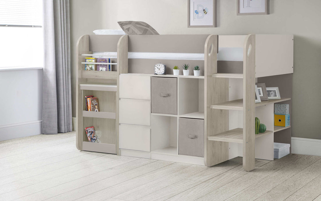 Stratford Mid Sleeper Bed with Storage – Taupe