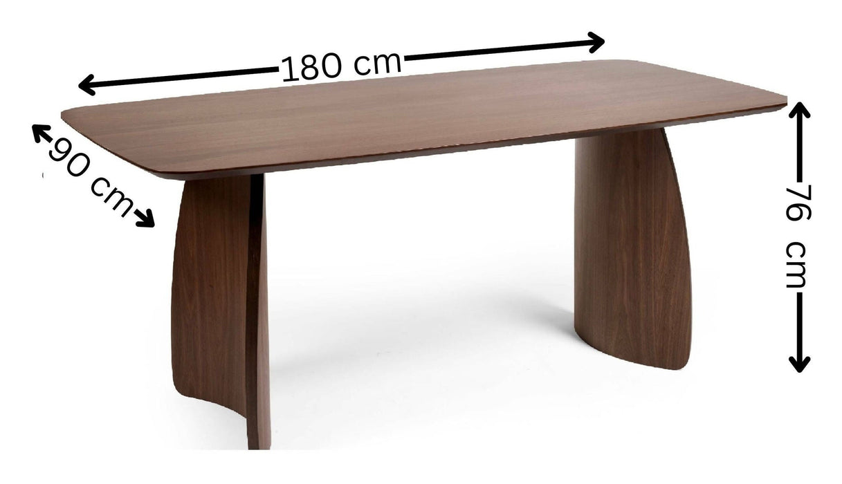 Adrienne Curved Leg Walnut Dining Table - Luminex FurnitureDining TableART001