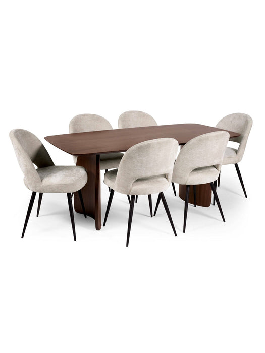 Adrienne Curved Leg Walnut Dining Table - Luminex FurnitureDining TableART001