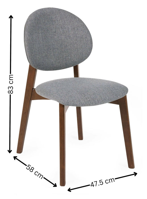 Adrienne Walnut and Grey Dining Chairs Set of 2 - Luminex FurnitureChairsART102