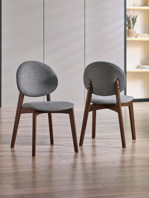 Adrienne Walnut and Grey Dining Chairs Set of 2 - Luminex FurnitureChairsART102