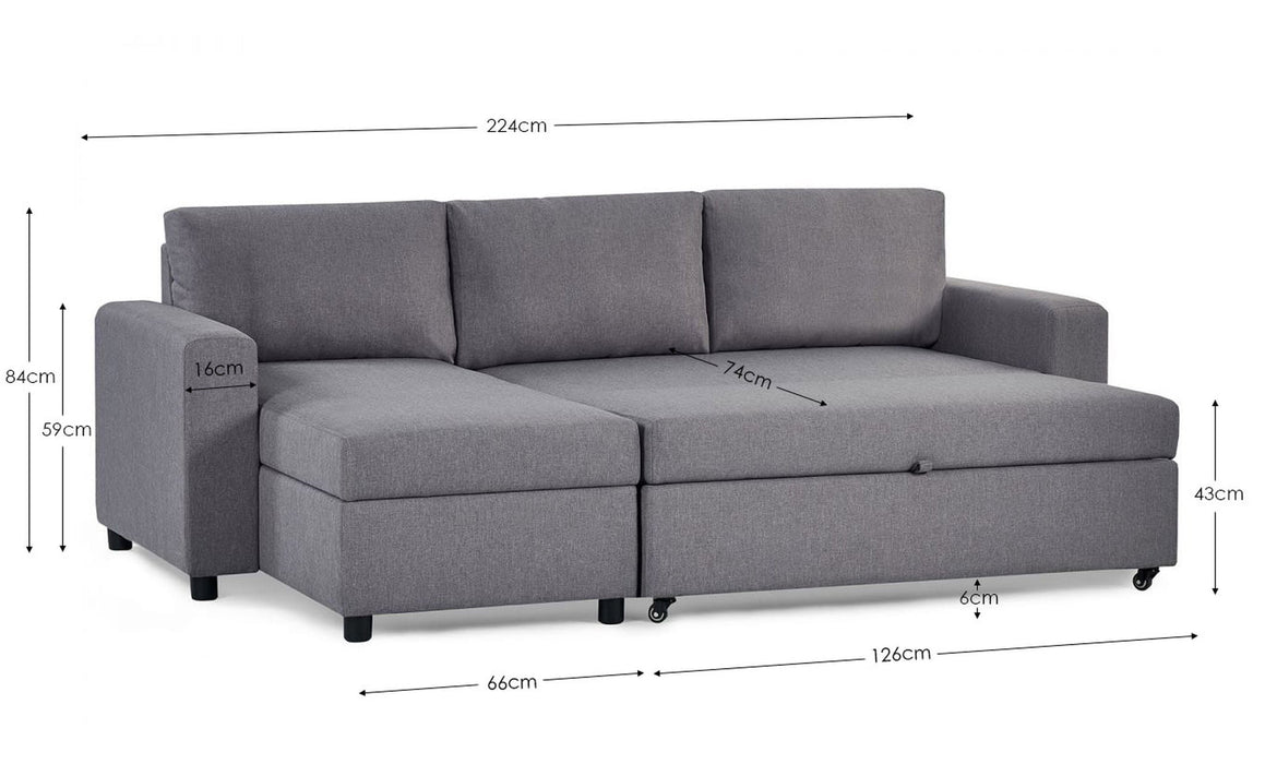 Agnes Sofa bed With Storage - Light Grey Linen - Luminex FurnitureSofa bedANG001