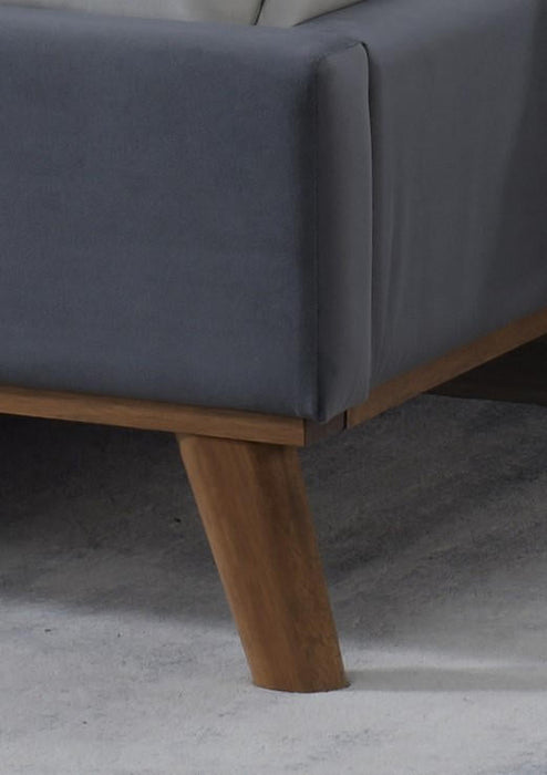 Albany Dark Grey Velvet Bed - Luminex FurnitureBedALBA46DGREY