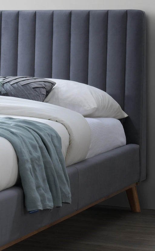 Albany Dark Grey Velvet Bed - Luminex FurnitureBedALBA46DGREY