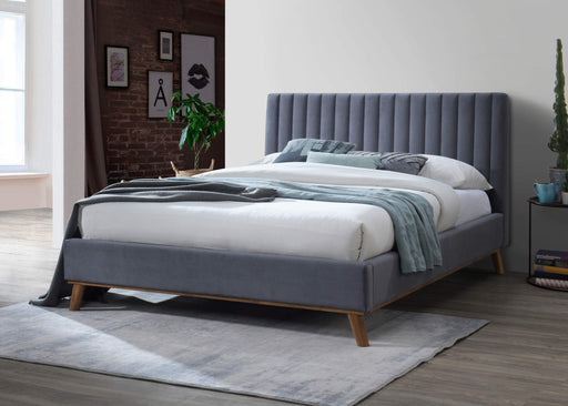 Albany Dark Grey Velvet Bed - Luminex FurnitureBedALBA46DGREY