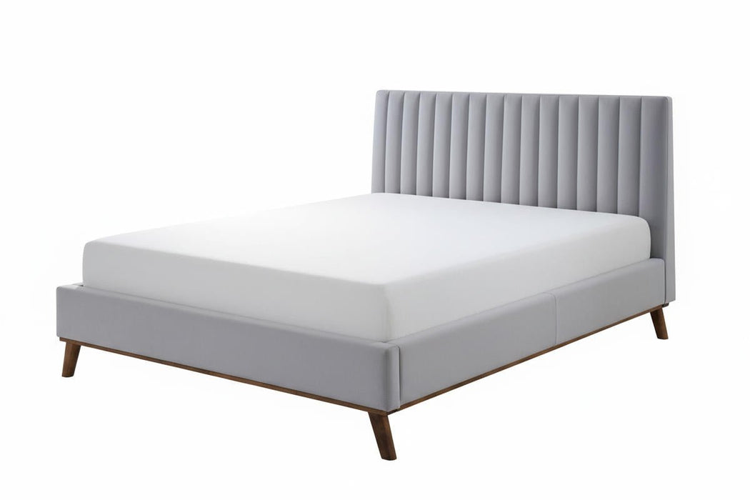 Albany Light Grey Velvet Bed Frame - Luminex FurnitureBedALBA46LGREY