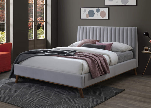 Albany Light Grey Velvet Bed - Luminex FurnitureBedALBA46LGREY