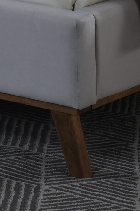 Albany Light Grey Velvet Bed - Luminex FurnitureBedALBA46LGREY
