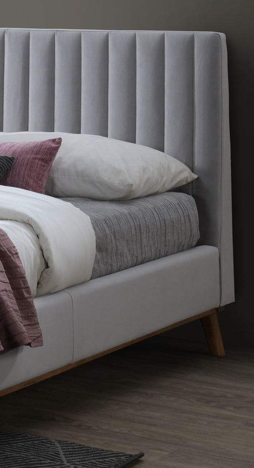 Albany Light Grey Velvet Bed - Luminex FurnitureBedALBA46LGREY