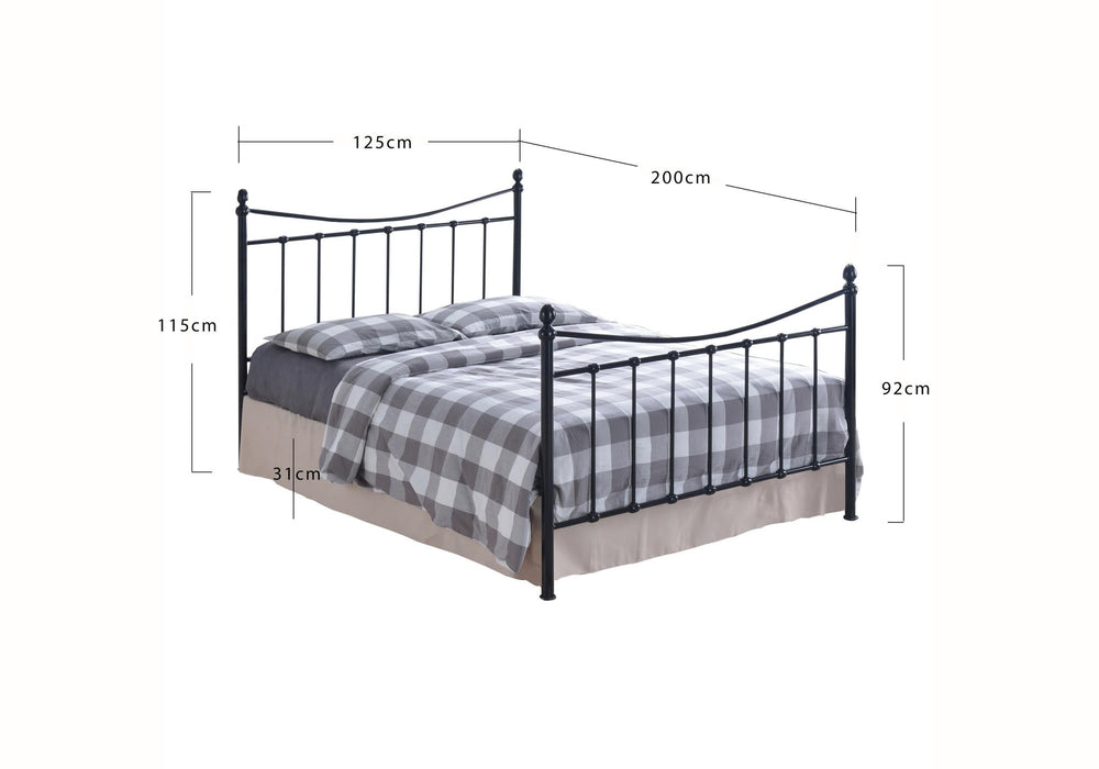 Alderley Black Metal Bed Frame - Luminex FurnitureBedALD4BK