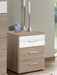 Aldwych 3 - Drawer Bedside – White Gloss & Oak Effect - LuminexFurnitureBedside Table2971