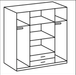 Aldwych 4 - Door Wardrobe with Drawers – White Gloss & Oak Effect - LuminexFurnitureWardrobe4968