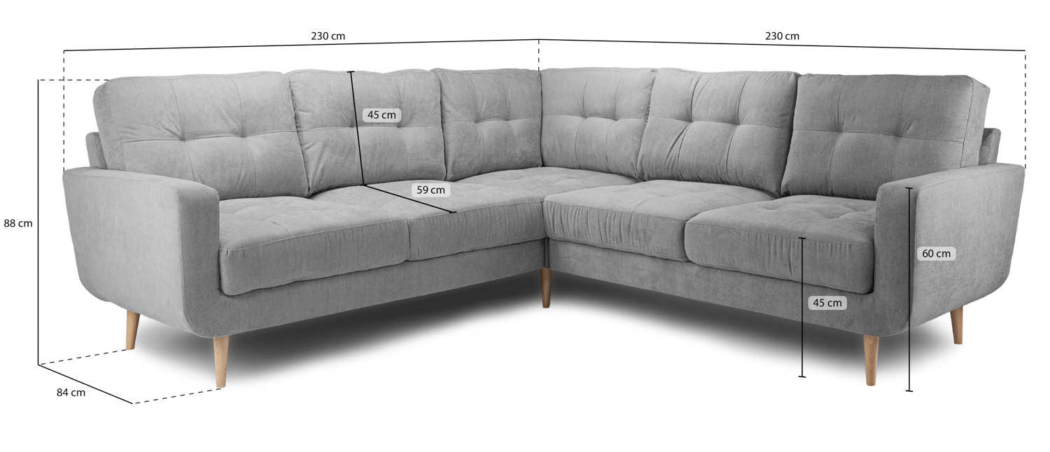 Alessandra Grey Large Corner Sofa - Luminex FurnitureSofasaurora_sofa_grey_large_corner