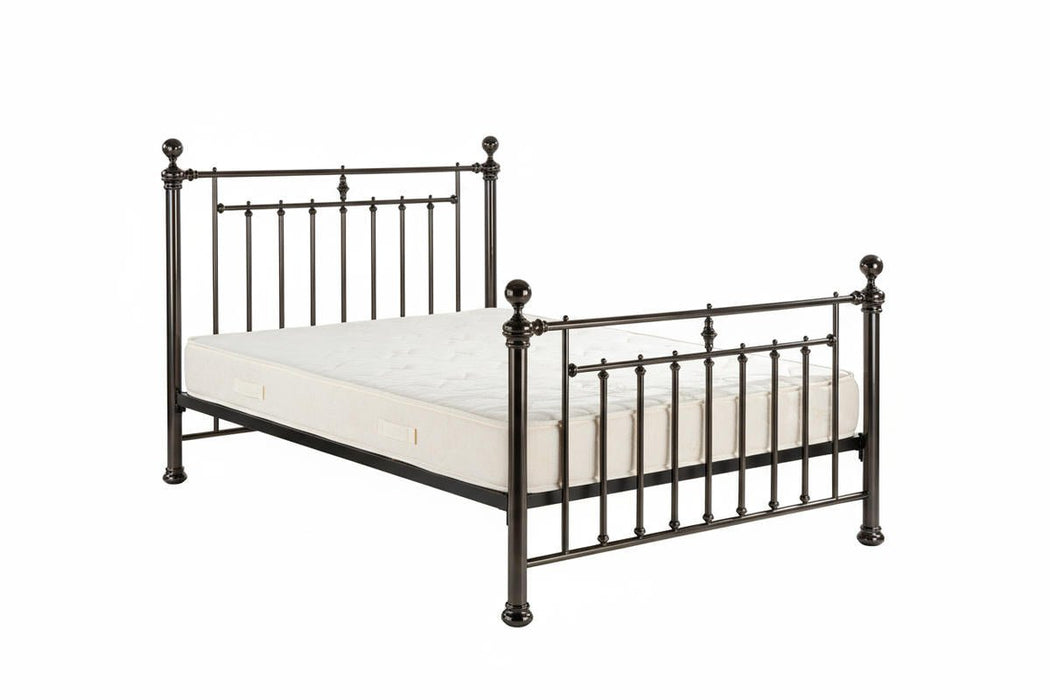 Alexander Black Nickel Metal Bed Frame - Luminex FurnitureBedALE46BLK