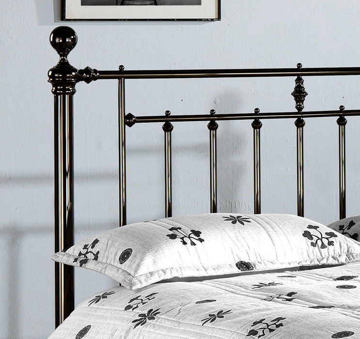 Alexander Black Nickel Metal Bed - Luminex FurnitureBedALE46BLK