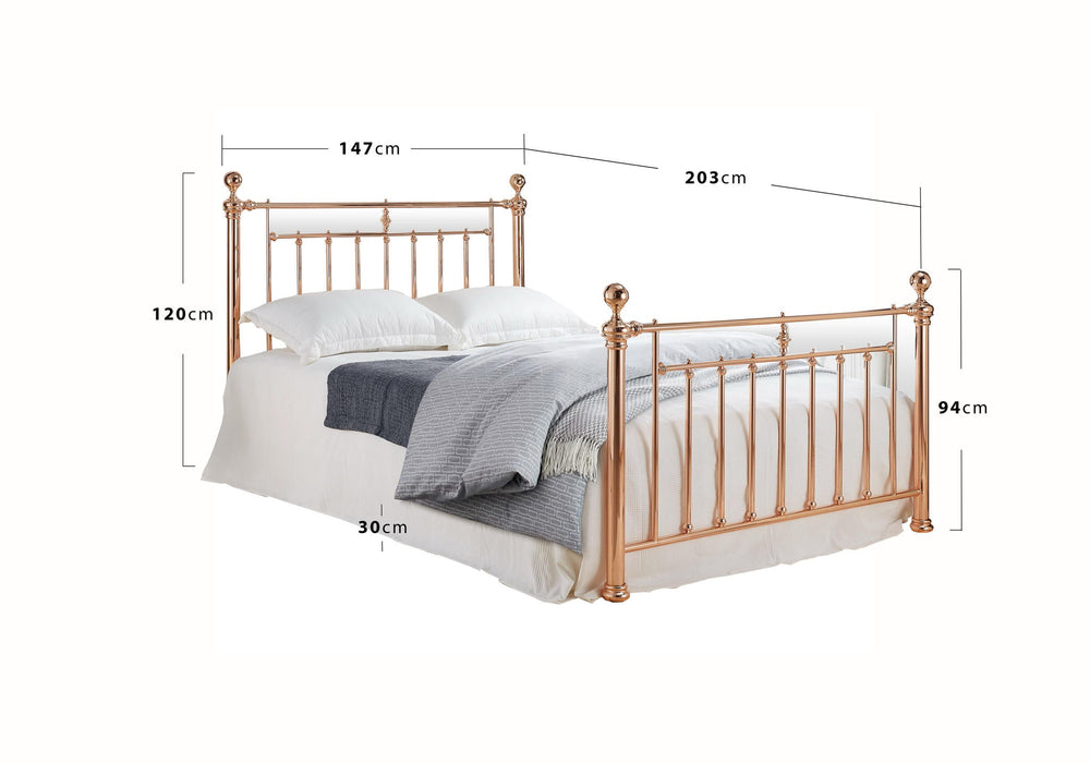 Alexander Rose Gold Metal Bed - Luminex FurnitureBedALEX46ROSE