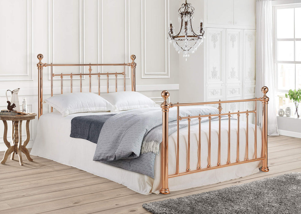 Alexander Rose Gold Metal Bed - Luminex FurnitureBedALEX46ROSE