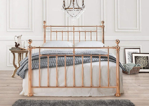 Alexander Rose Gold Metal Bed - Luminex FurnitureBedALEX46ROSE