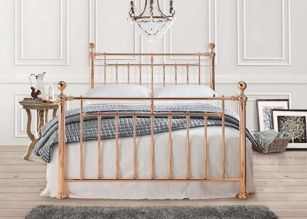 Alexander Rose Gold Metal Bed - Luminex FurnitureBedALEX46ROSE