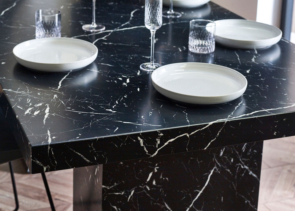 Allegra Black Marble Effect Dining Table - Luminex FurnitureDining TableROM002