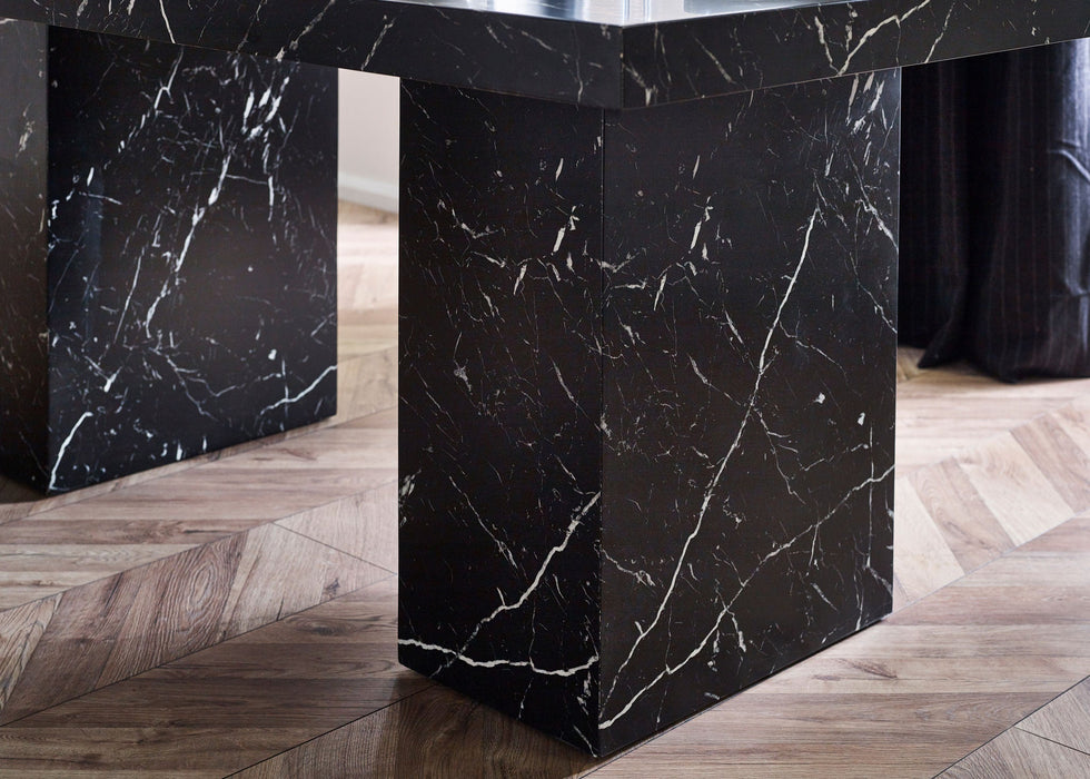 Allegra Black Marble Effect Dining Table - Luminex FurnitureDining TableROM002