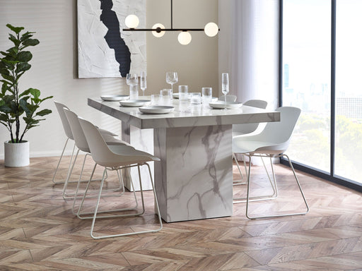 Allegra White Marble Effect Dining Table - Luminex FurnitureDining TableROM001