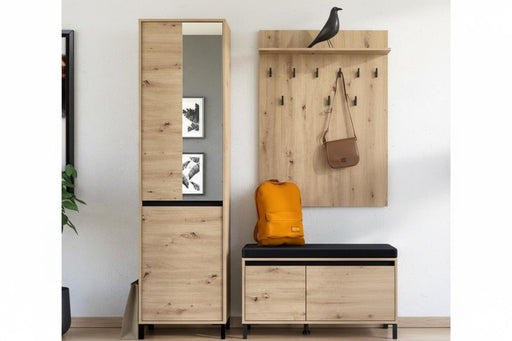 Altara Artisan Oak Slim Hallway Wardrobe with Mirror - Luminex FurnitureWardrobe3457