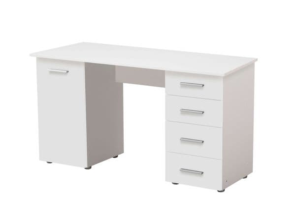 Alvara Matt White Desk with 4 Drawers - Luminex FurnitureDesk3038