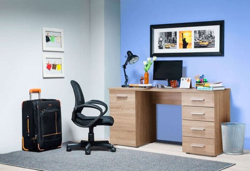 Alvara Oak Effect Desk with 4 Drawers - Luminex FurnitureDesk3039