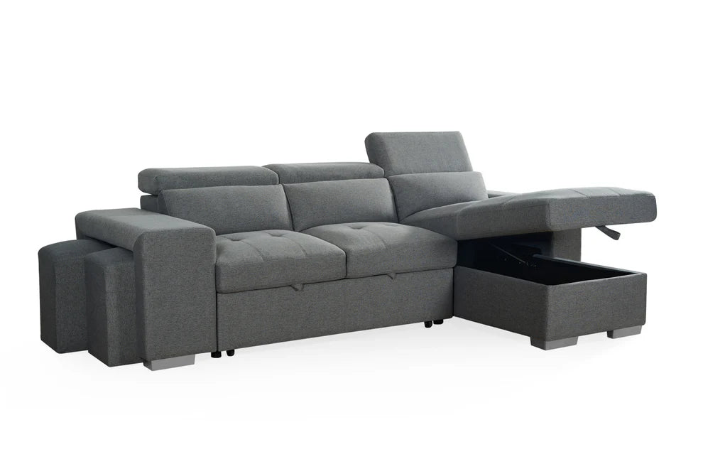 Ambrosia Grey Universal Corner Sofa Bed with Storage - Luminex FurnitureSofasartemis_grey_universal