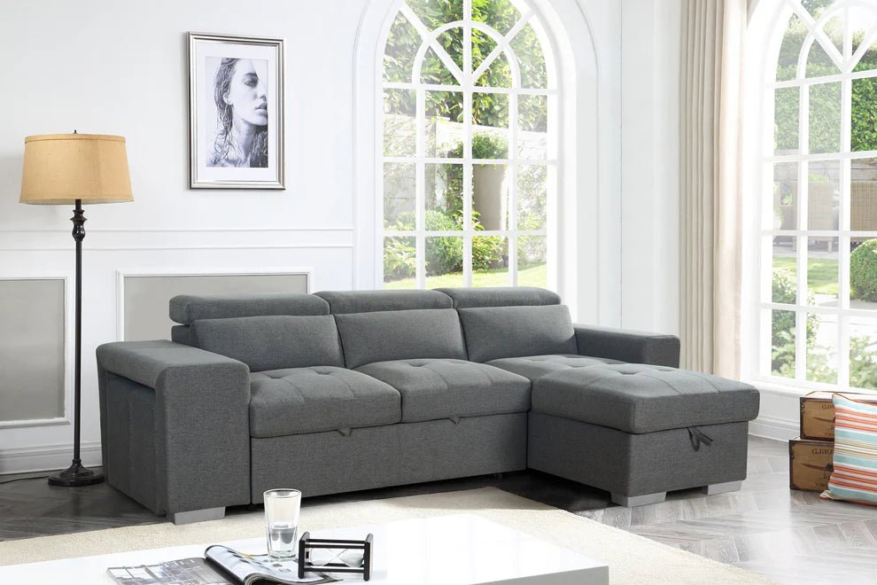 Ambrosia Grey Universal Corner Sofa Bed with Storage - Luminex FurnitureSofasartemis_grey_universal